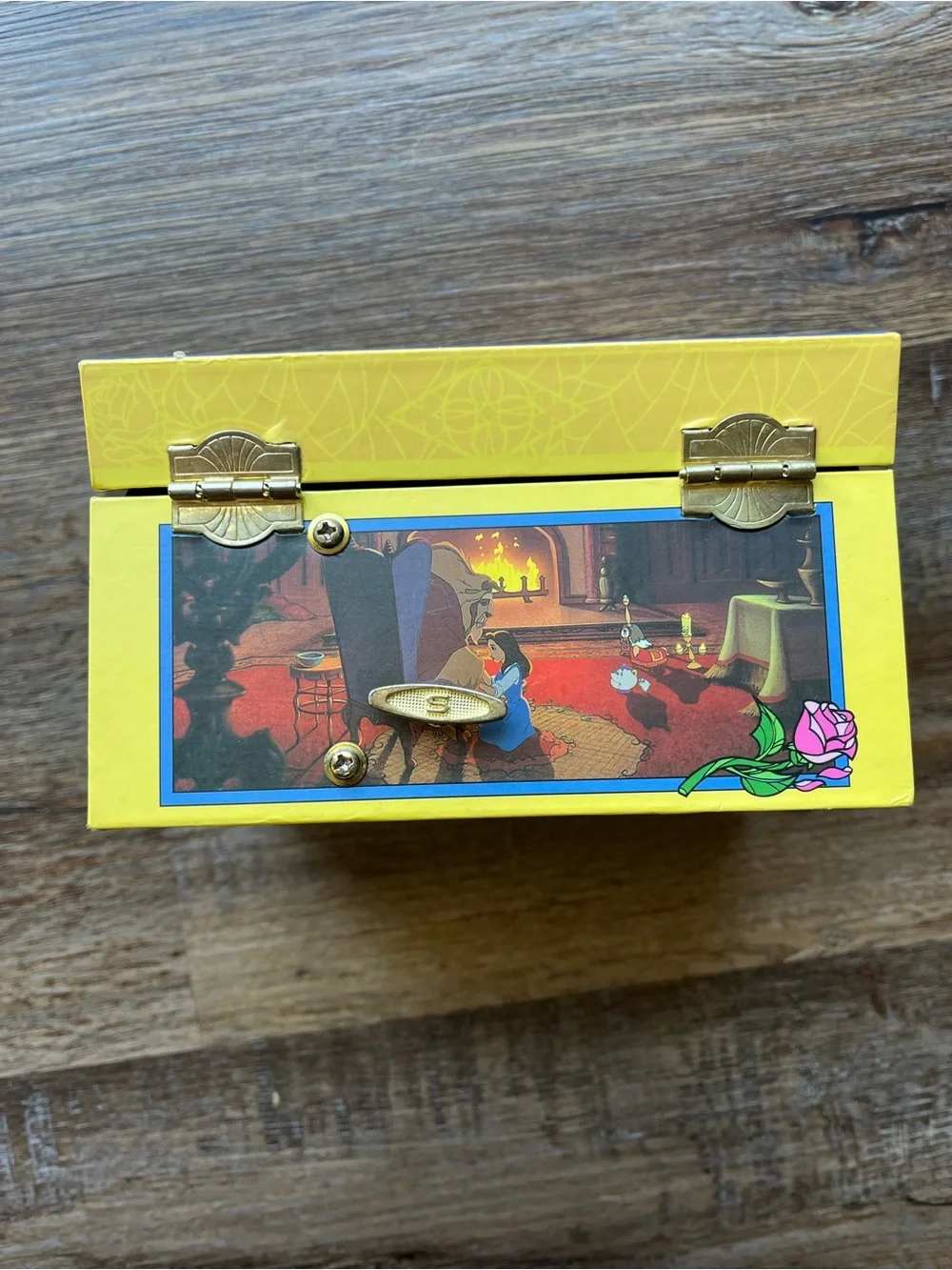 Disney Beauty and the Beast Yellow Trim Collectible Jewelry Box